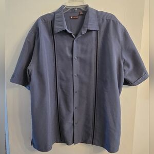 Cubavera Men's Blue Casual Button Down Shirt